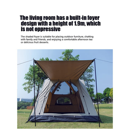 Instant Cabin Camping Tent for 3–4 People – Easy Setup with Front Vestibule