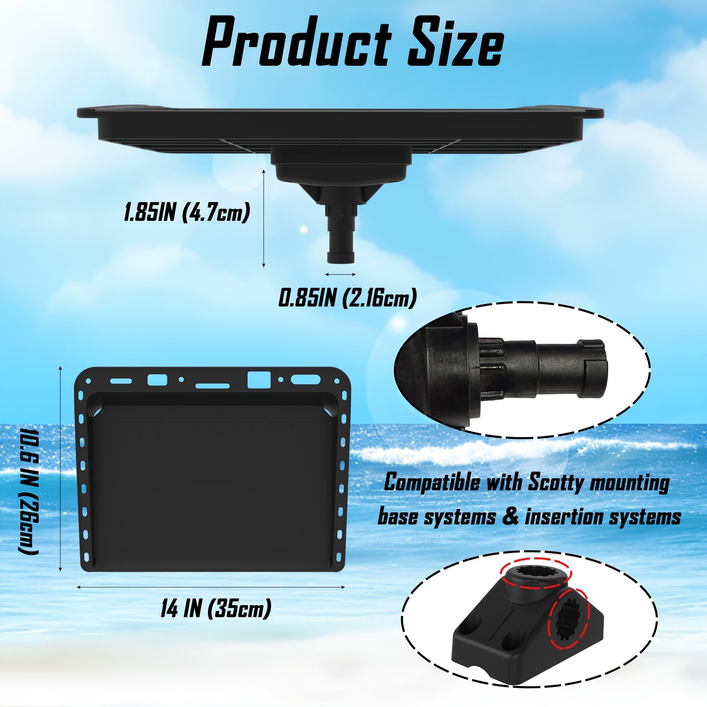 Durable Rotating Fishing Bait Board with Multi-Tool Slots and Ruler