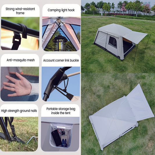 Instant Cabin Camping Tent for 3–4 People – Easy Setup with Front Vestibule