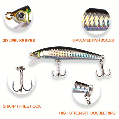 105pcs Mixed Fishing Lures Kit Minnow Crank Bait Hard Bait Tackle Artificial Fishing Lure Sets Pieces Minnow Bait Set Mix Fishing Lures Combo Colorful Colorful Minnow Lure Kit with Hook Metal Bait Fishing Lure Set