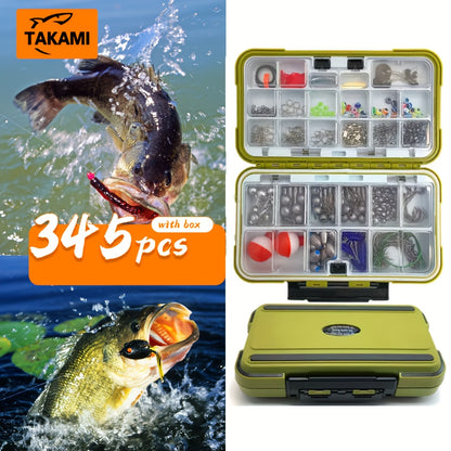 345-Piece All-in-One Fishing Gear Kit with Tackle Boxes – Hooks, Sinkers, Bobbers & More
