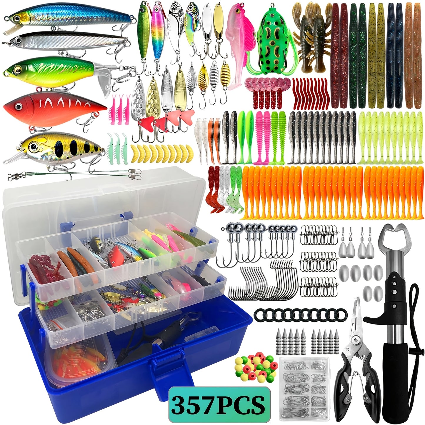 Mixed Color Fishing Accessories Kit – Lures & Tools for Saltwater & Freshwater