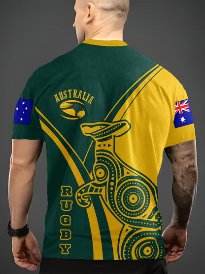 Men’s 3D Print Rugby T-Shirt