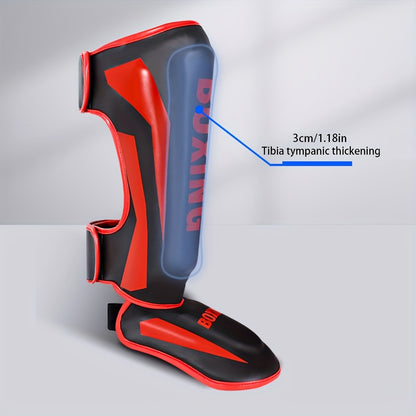 Thick PU Shin Guards – Muay Thai, Kickboxing & Martial Arts Training