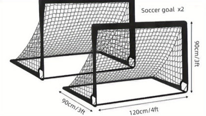 2-Pack Portable Collapsible Soccer Goals – Heavy-Duty Nylon