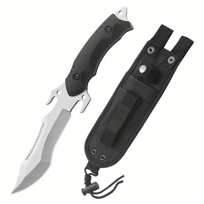Multi‑Functional Fixed Blade Outdoor Knife with Sheath – Full Tang Survival Knife for Camping, Hiking & Hunting