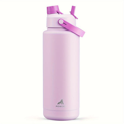 40oz Insulated Stainless Steel Water Bottle – Leakproof with Straw &amp; Spout Lid