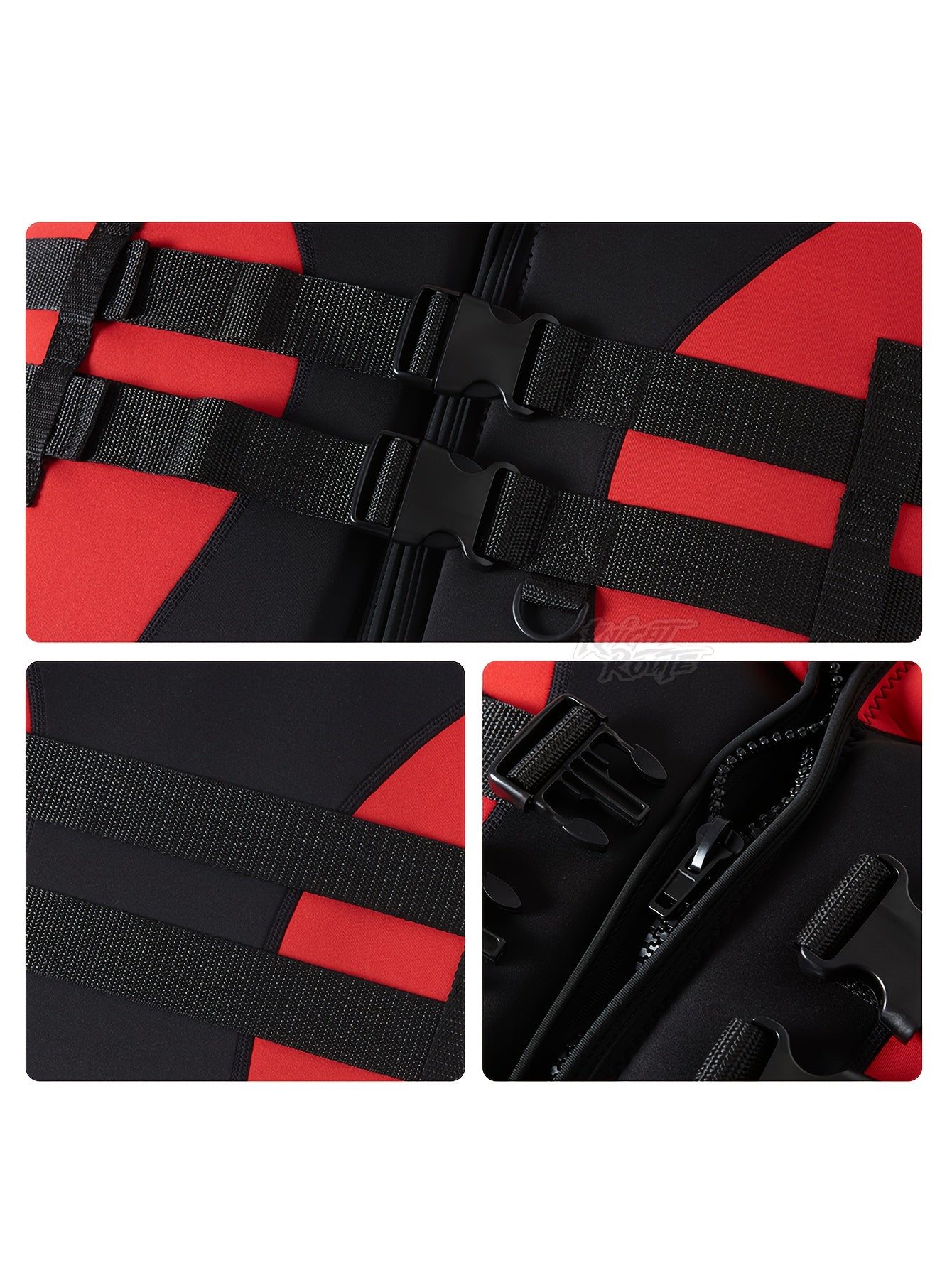 High-Performance Adjustable Buoyancy Vest – Black & Red, Breathable Summer Water Sports Vest