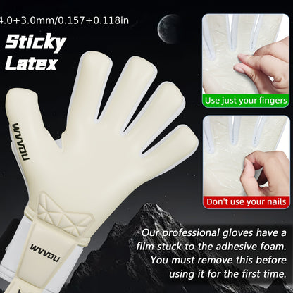 High-Performance Goalkeeper Gloves with Finger Protection and Sticky Latex Grip