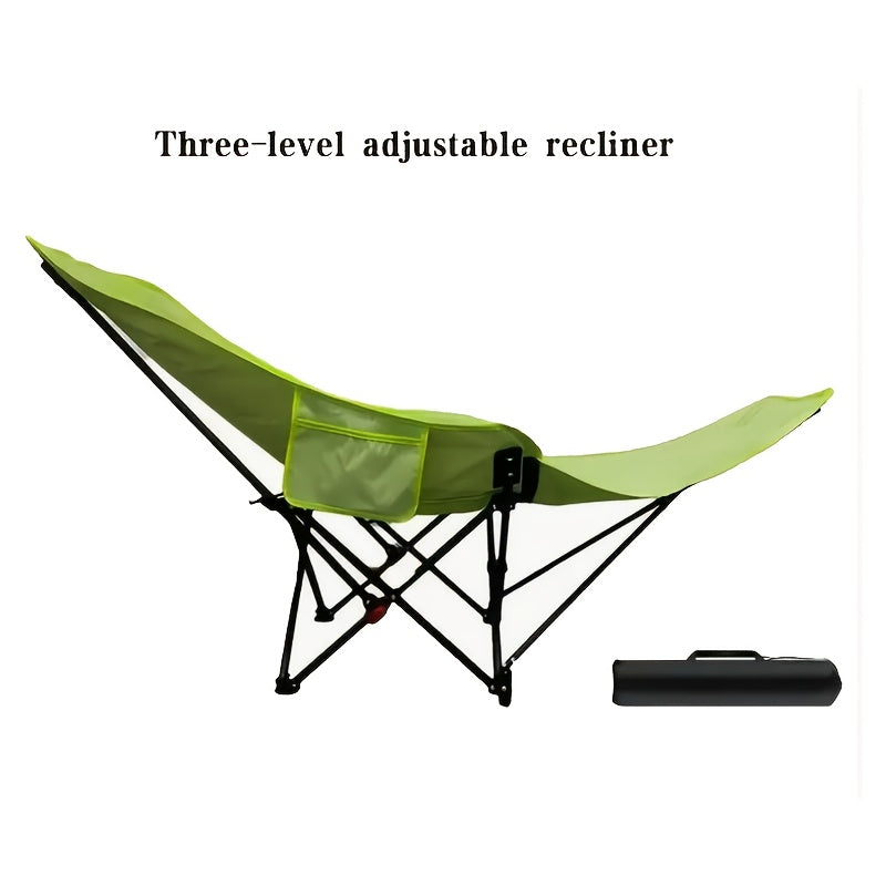Adjustable Folding Camping Chair – Ergonomic 2-in-1 Lounge &amp; Footrest