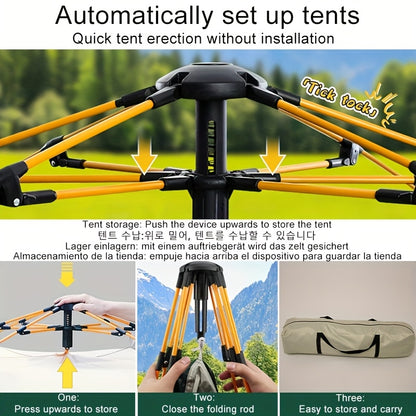 Automatic Beach Tent for 3–4 People – Quick-Fold Portable Shelter