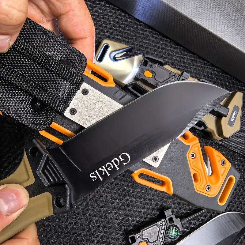 Ultra‑Sharp Outdoor Fixed Blade Survival Knife with Fire Starter, Sharpener & Multi‑Function Sheath