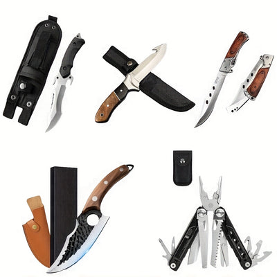 Multi‑Functional Fixed Blade Outdoor Knife with Sheath – Full Tang Survival Knife for Camping, Hiking & Hunting