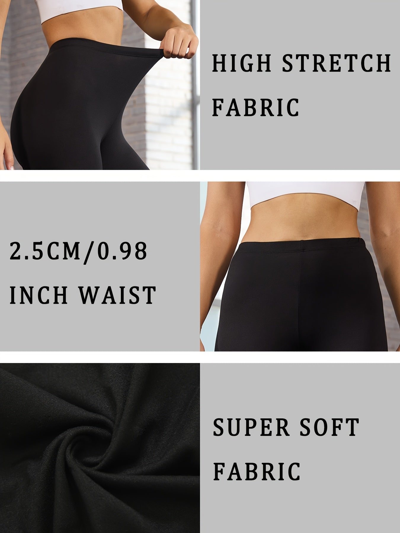 3-Pack Women's High-Stretch Capri Leggings