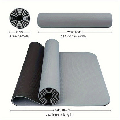 Durable TPE Yoga &amp; Pilates Mat – Non-Slip Fitness Mat with Cushioning