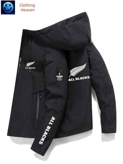 Men’s Rugby Hooded Windbreaker Jacket