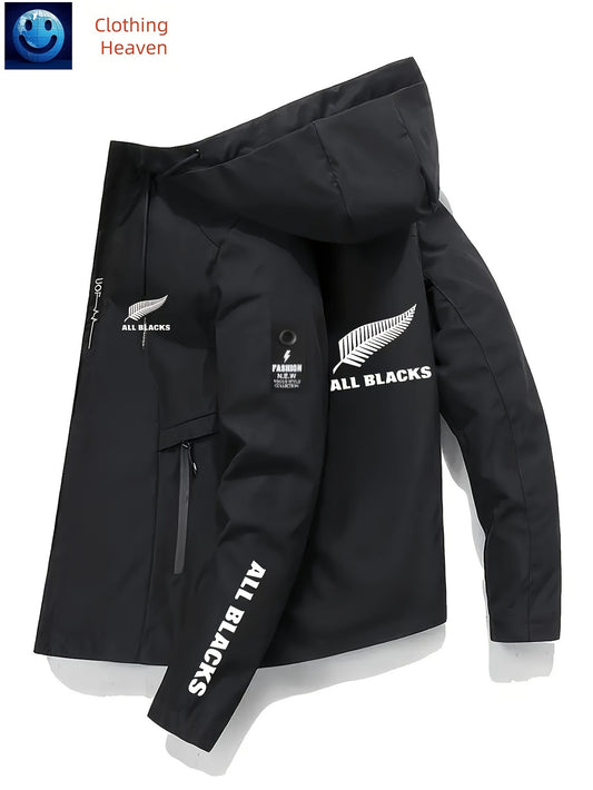 Men’s Rugby Hooded Windbreaker Jacket