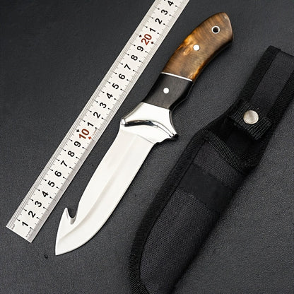 Multi‑Functional Fixed Blade Outdoor Knife with Sheath – Full Tang Survival Knife for Camping, Hiking & Hunting