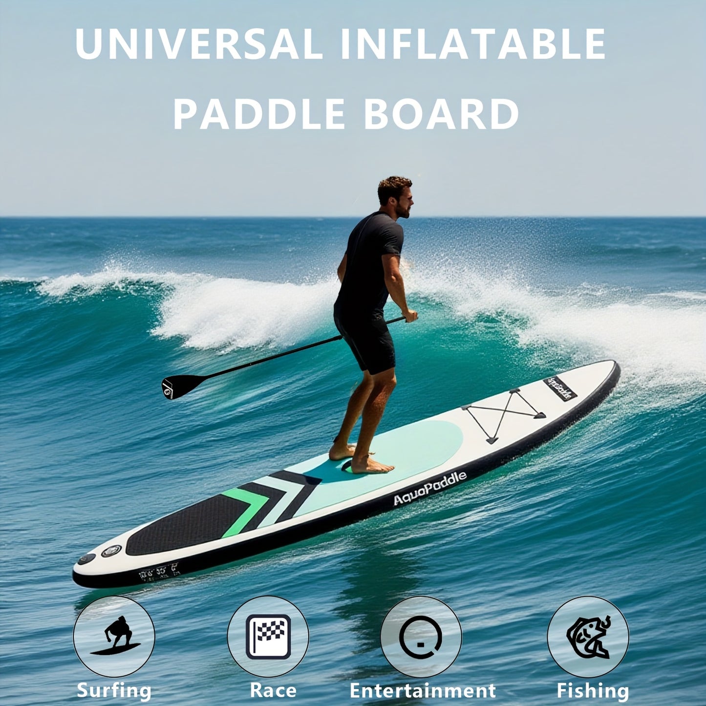 All-Purpose White PVC Paddle Board – Lightweight & Durable