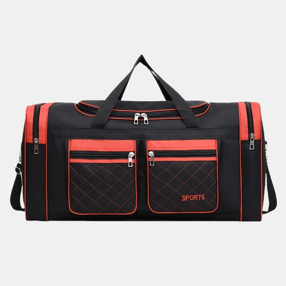 Extra-Large Travel Duffel Bag with Multi-Pocket Design – Red, Blue, Black