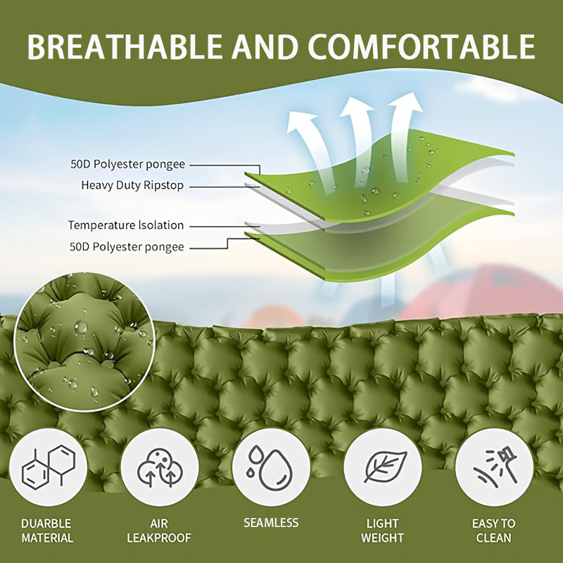 Two-Person Self-Inflating Camping Mattress – Thick, Comfortable &amp; Portable