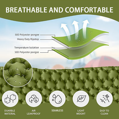Two-Person Self-Inflating Camping Mattress – Thick, Comfortable &amp; Portable