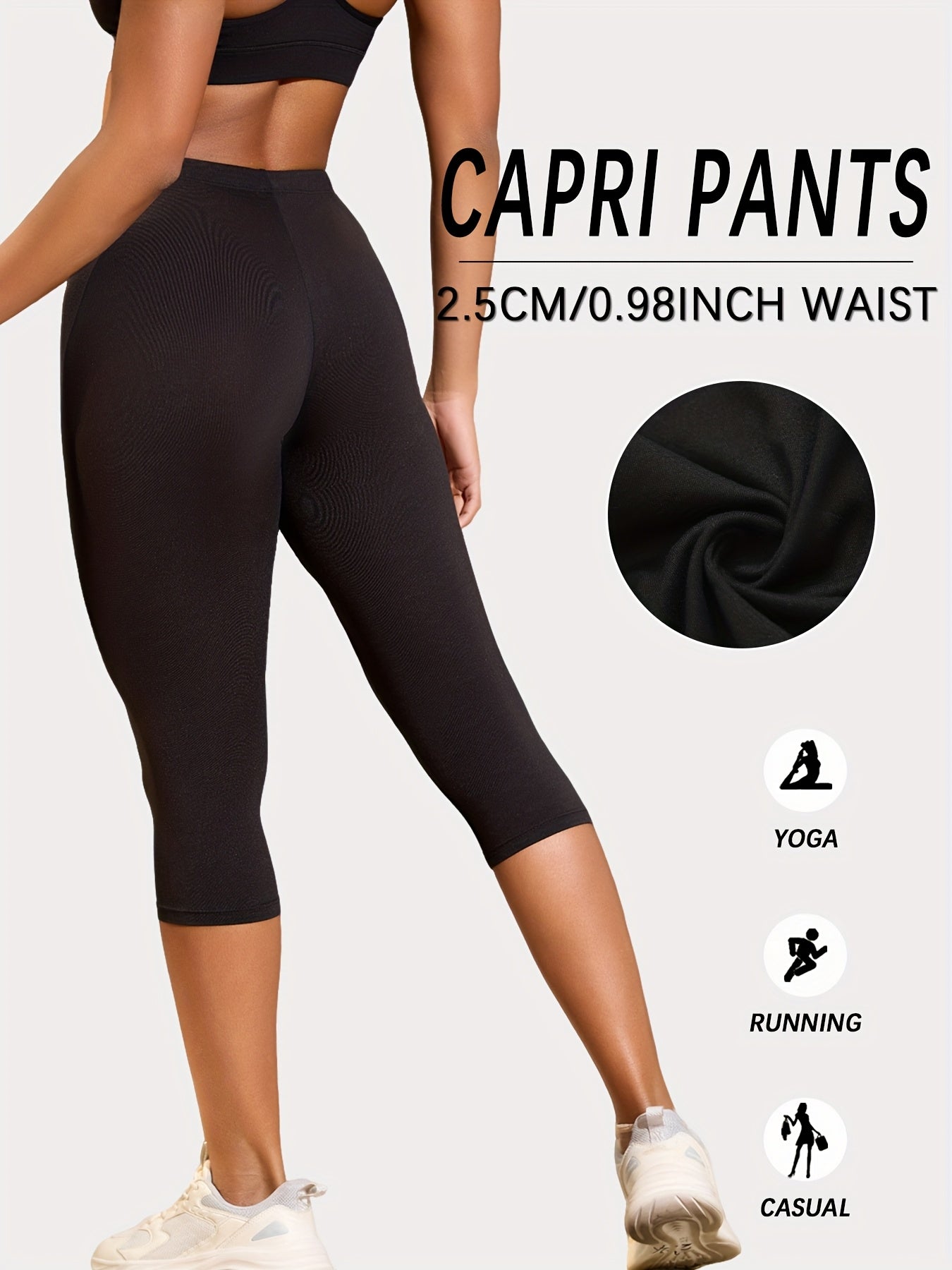 3-Pack Women's High-Stretch Capri Leggings