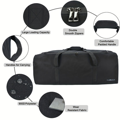 100L Extra Large Travel &amp; Sports Duffle Bag – Black
