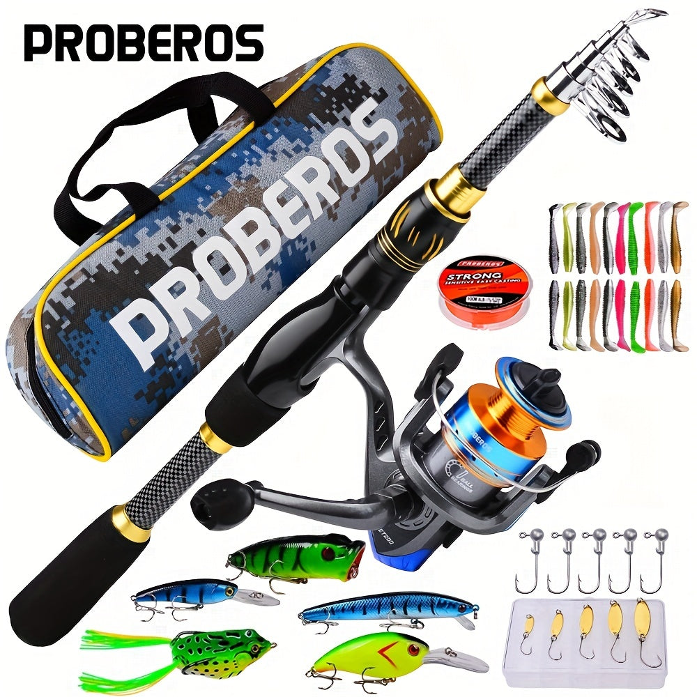 Offshore Fishing Rod & Reel Combo Kit – Spinning Reel, Telescopic Rod, Lures & Accessories