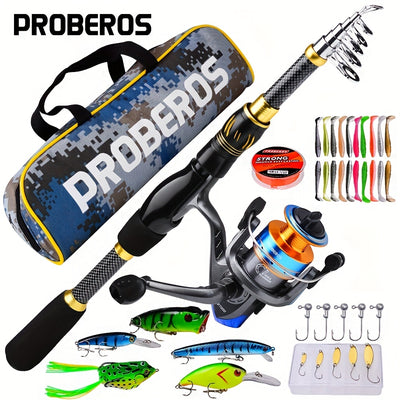 Offshore Fishing Rod & Reel Combo Kit – Spinning Reel, Telescopic Rod, Lures & Accessories