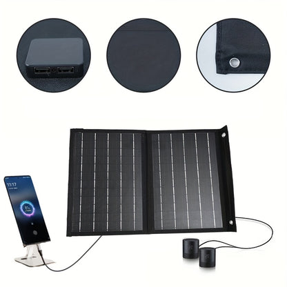 60W Foldable Solar Panel Charger with Dual USB Ports
