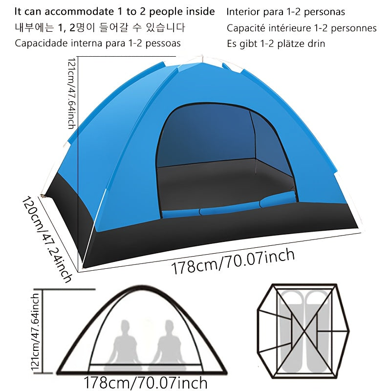 Instant Pop-Up Camping Tent for 1–2 People – Lightweight and Portable Shelter