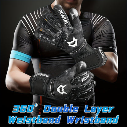 Adult Football Goalkeeper Gloves with Finger Protection and Sticky Latex Grip