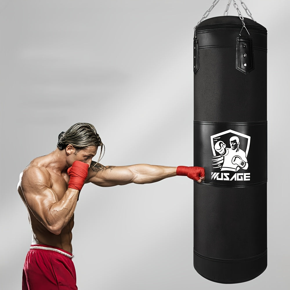 4-Foot Empty Punching Bag Set with Boxing Gloves – Muay Thai & MMA Training