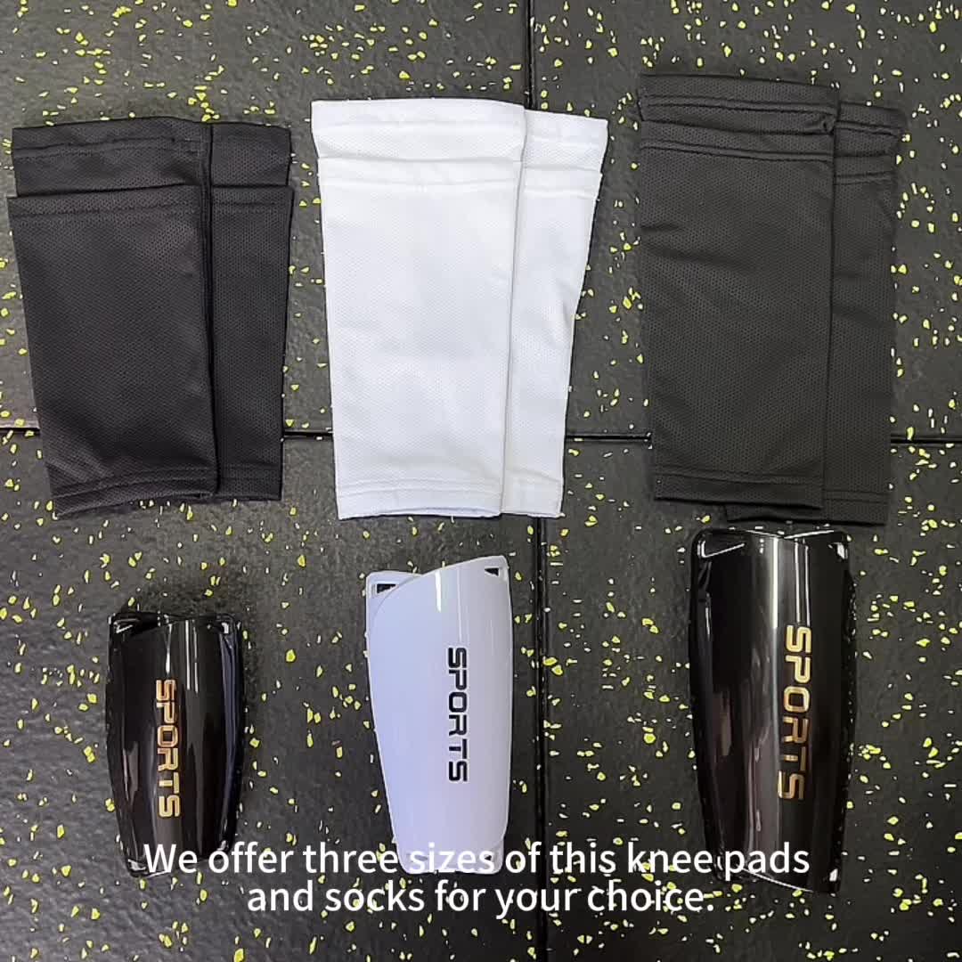4-Piece Soccer Shin Guard Set with Compression Sleeves and Leg Straps