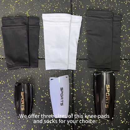 4-Piece Soccer Shin Guard Set with Compression Sleeves and Leg Straps
