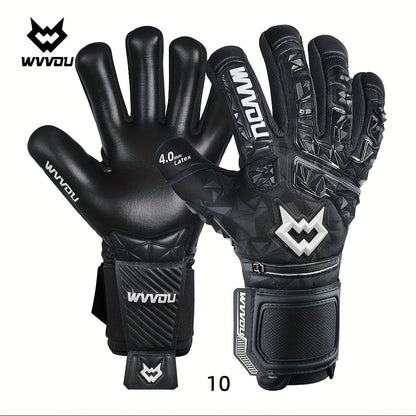 Adult Football Goalkeeper Gloves with Finger Protection and Sticky Latex Grip