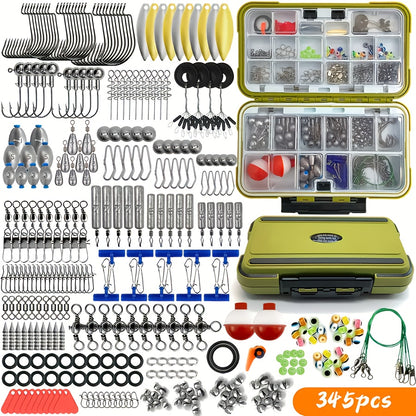 345-Piece All-in-One Fishing Gear Kit with Tackle Boxes – Hooks, Sinkers, Bobbers & More
