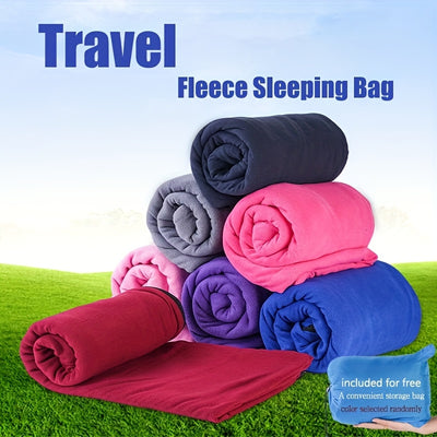 Double-Sided Fleece Sleeping Bag – Soft, Warm &amp; Portable for Camping