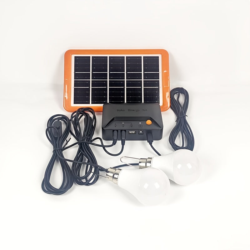 Portable Solar Lighting Kit with Rechargeable Battery