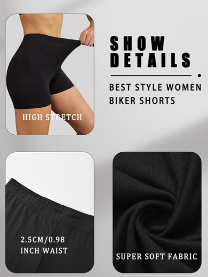Women's 5-Pack High-Stretch Biker Shorts – Comfortable Workout &amp; Everyday Wear