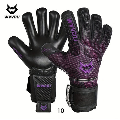 Adult Football Goalkeeper Gloves with Finger Protection and Sticky Latex Grip