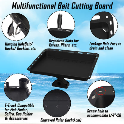 Durable Rotating Fishing Bait Board with Multi-Tool Slots and Ruler