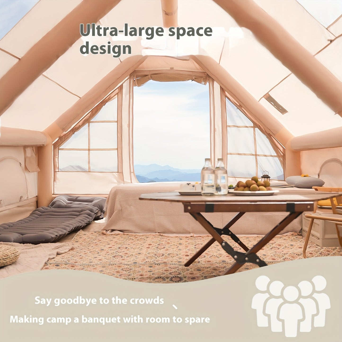 Inflatable Camping Tent for 4–6 People – All-Season Family Shelter