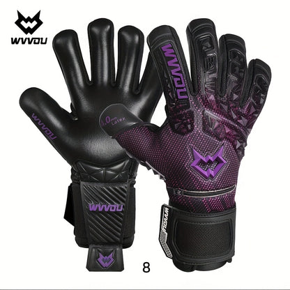 Adult Football Goalkeeper Gloves with Finger Protection and Sticky Latex Grip