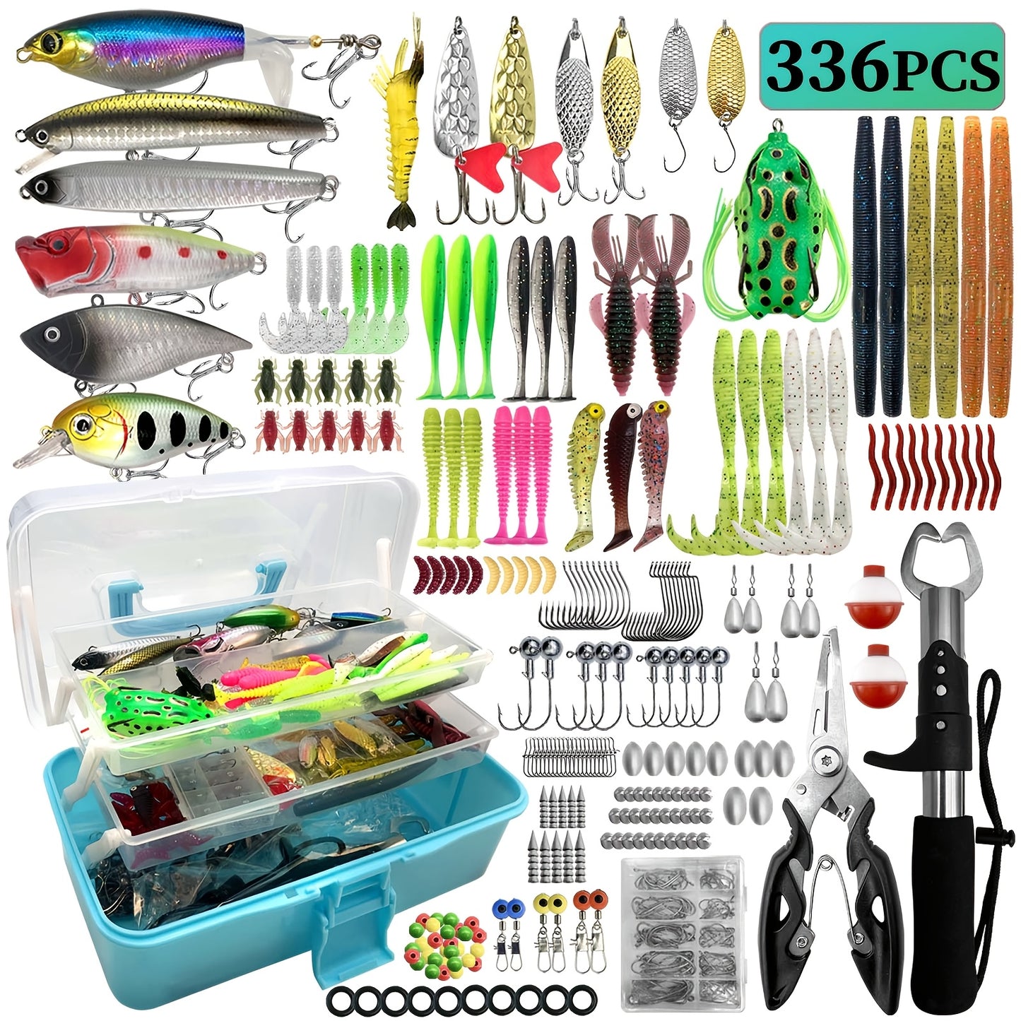 Mixed Color Fishing Accessories Kit – Lures & Tools for Saltwater & Freshwater