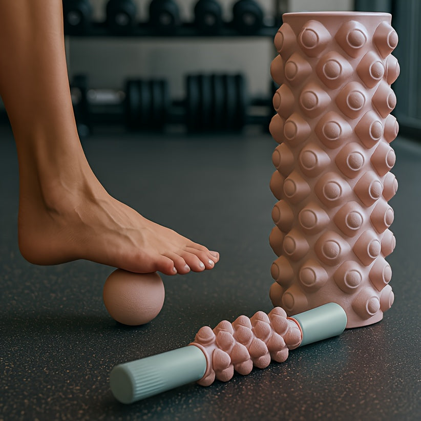 3-in-1 Foam Roller &amp; Fascia Ball Recovery Set
