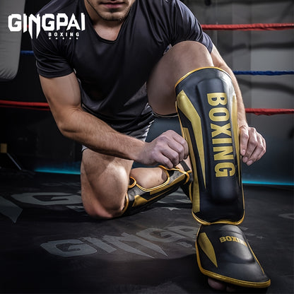 Thick PU Shin Guards – Muay Thai, Kickboxing & Martial Arts Training
