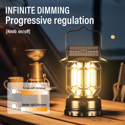 Rechargeable Dimmable LED Camping Lantern with USB Charging and Hook