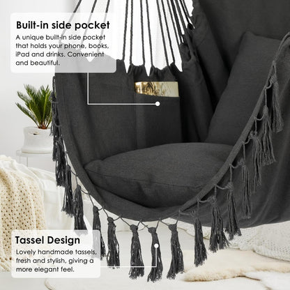 Hanging Hammock Chair Swing with Cushions